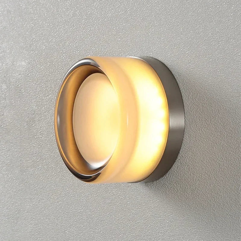 Modern LED Wall Lamp for Living Room Amber & Smokey Grey Wall Sconce Lighting