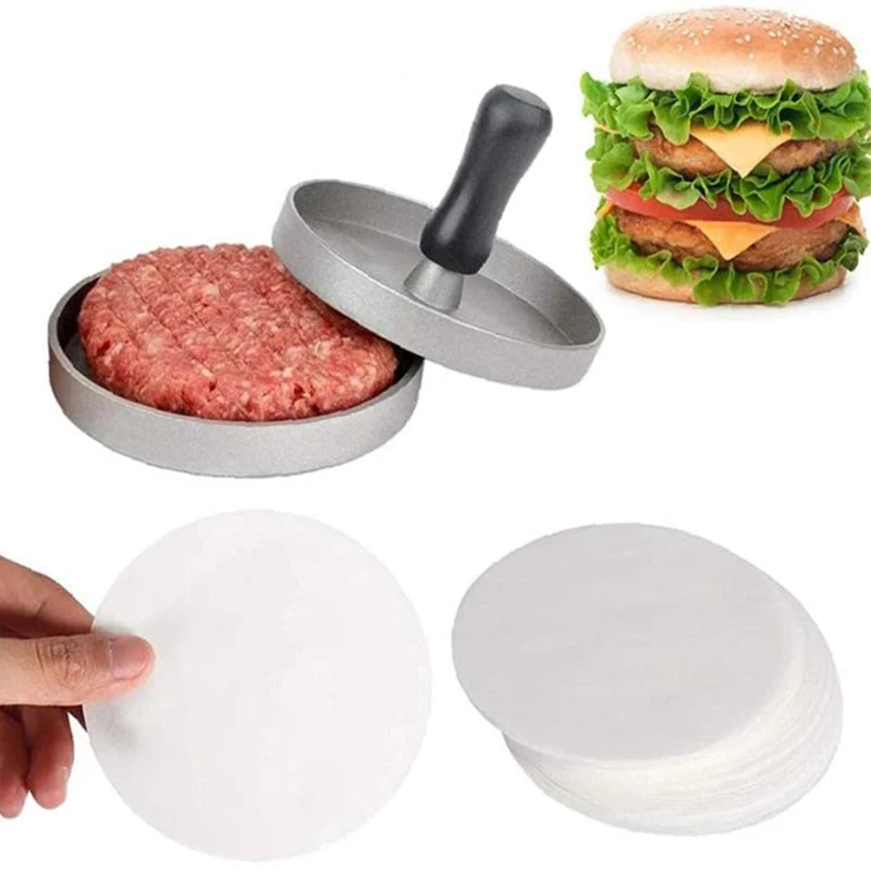 100pcs Hamburger Patty Wax Paper Sheets for Baking & Burger Press - Oil & Food Wrap