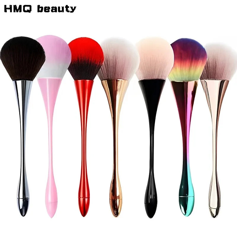 Rose Gold Powder Blush Makeup Brush Set with Soft Hair for Cosmetics and Nail Dust Cleaning