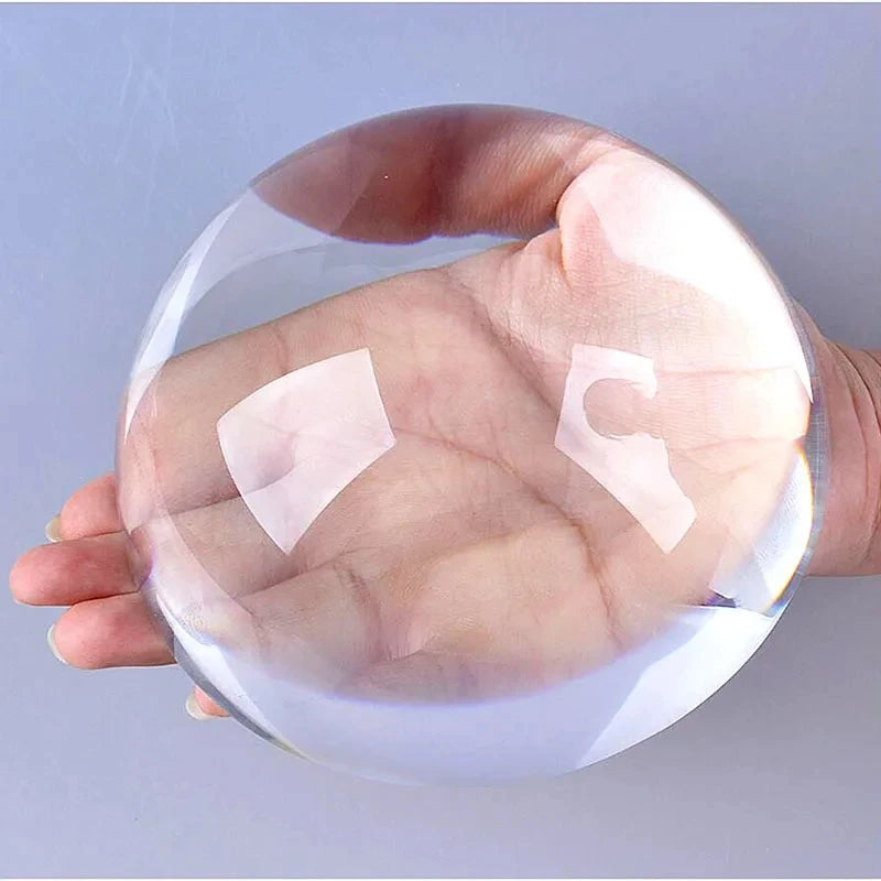 Clear Hemisphere Crystal Ball - Paperweight Decoration, Magnifier Glass 4cm/10cm