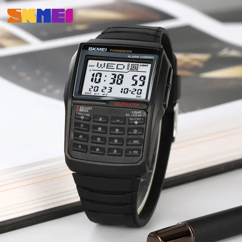 Sports Waterproof Digital Watch for Men Dual Time Countdown Casual Wristwatch