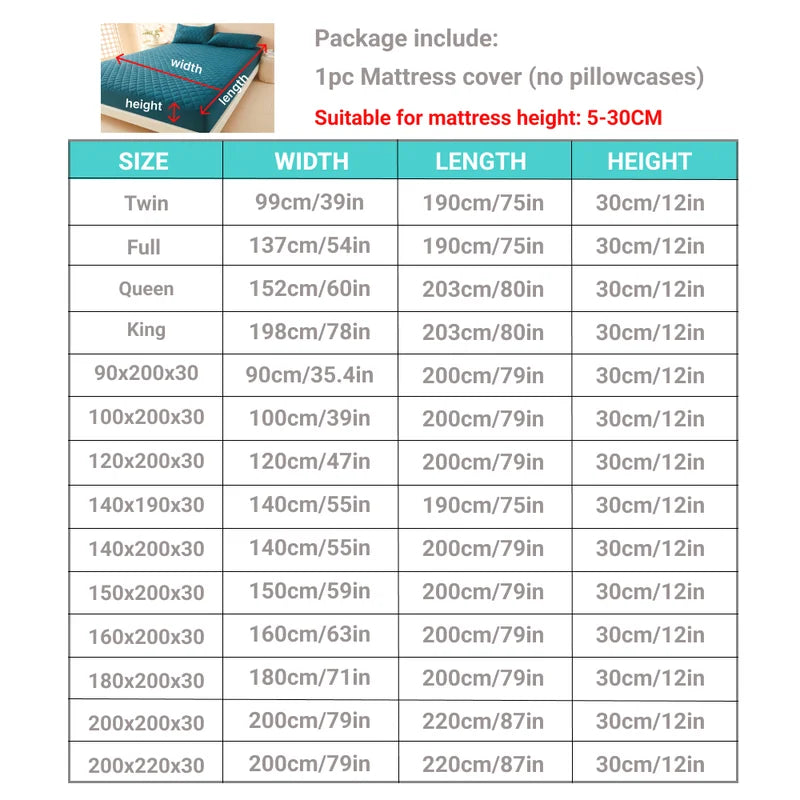 Waterproof Mattress Protector Fitted Sheet - Soft Breathable 3D Air Fabric