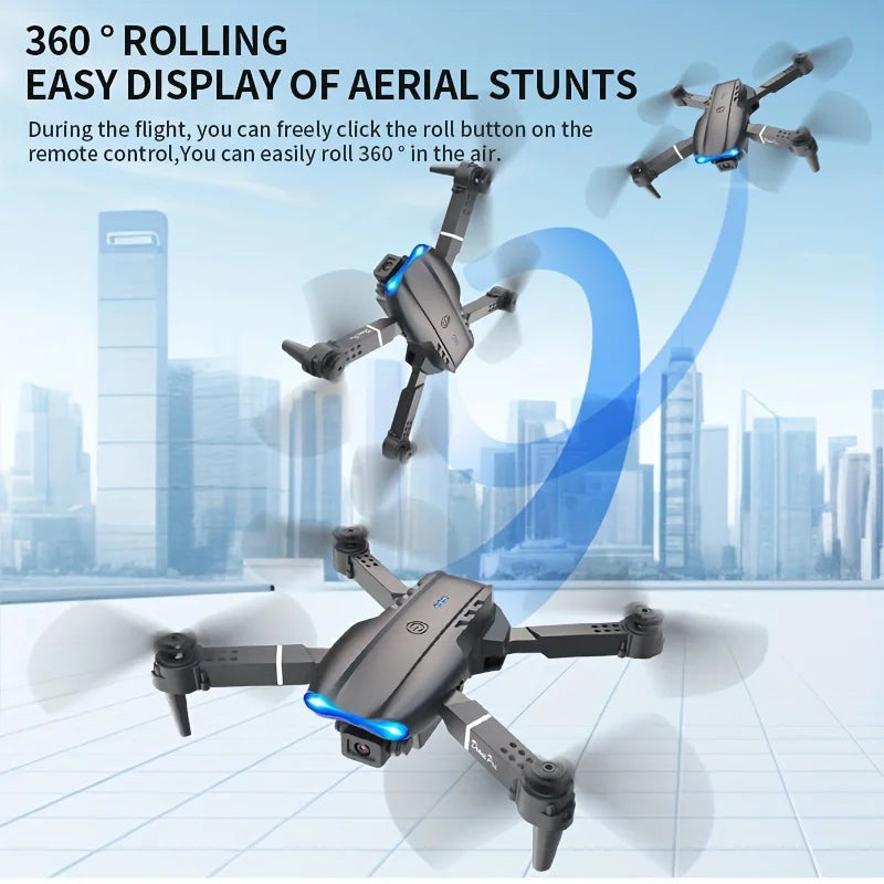 Foldable Drone with Dual 8K Cameras, Remote Control, 2 Batteries, and One-Key Return