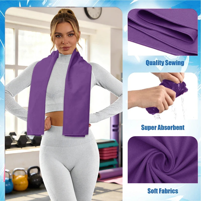 Quick Dry Microfiber Workout Towels for Gym, Yoga, Running & Beach