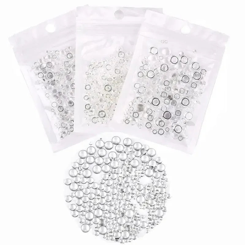 350pcs Clear Dewdrop Water Drop Embellishments for Nails Art Resin Beads