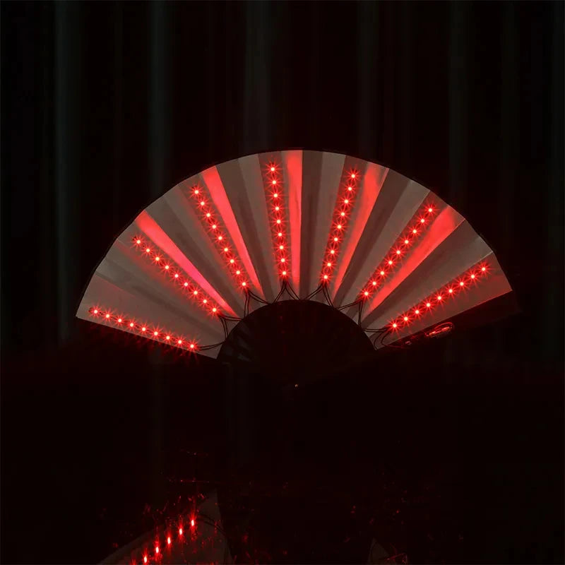 Glow Folding LED Fan for Parties Raves Events Halloween Christmas Stage Show