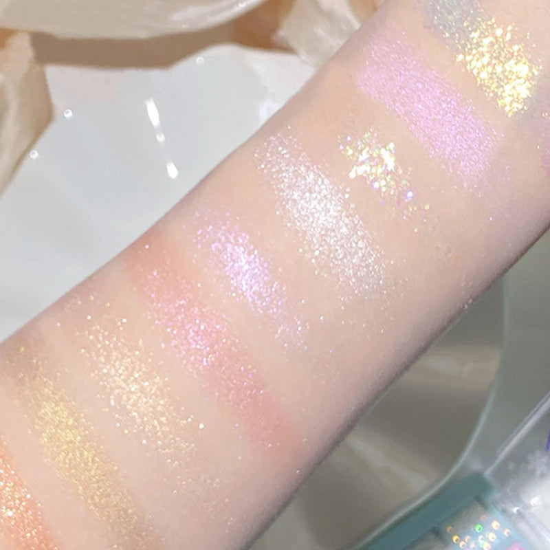 Colorful Glitter Snowflake Eyeshadow Palette - Matte & Pearl Finish