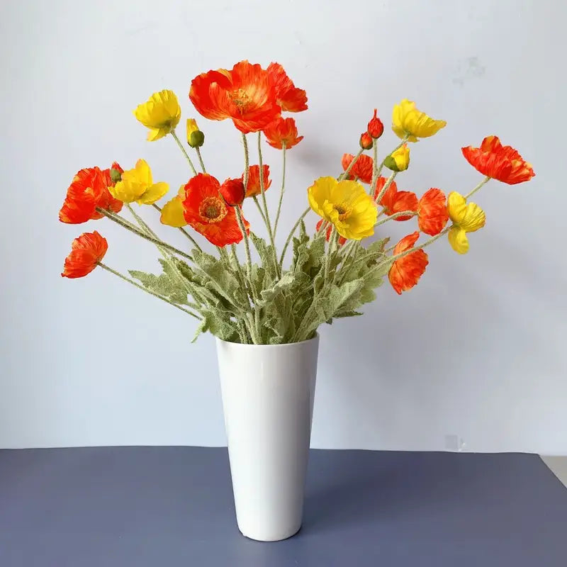 Artificial Poppy Flower Bouquet for Home Garden Party Wedding Decor - 56cm