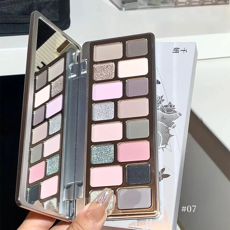 Vegan Eyeshadow Palette 16 Neutral Colors Matte Glitter Cruelty-Free Makeup