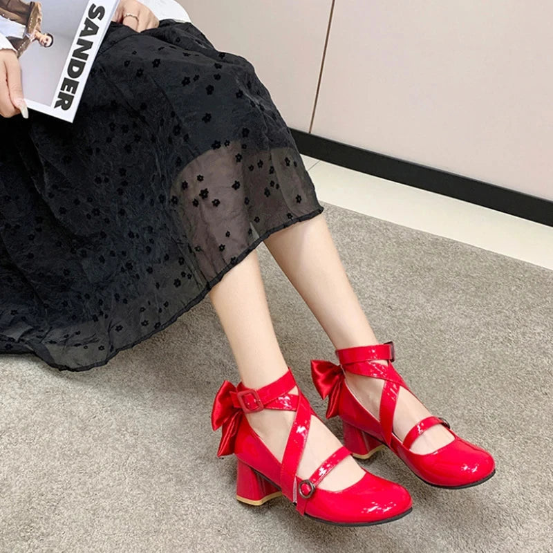 Anime Madoka Magica Cosplay Shoes Girls High Heels Leather Boots Halloween Costume