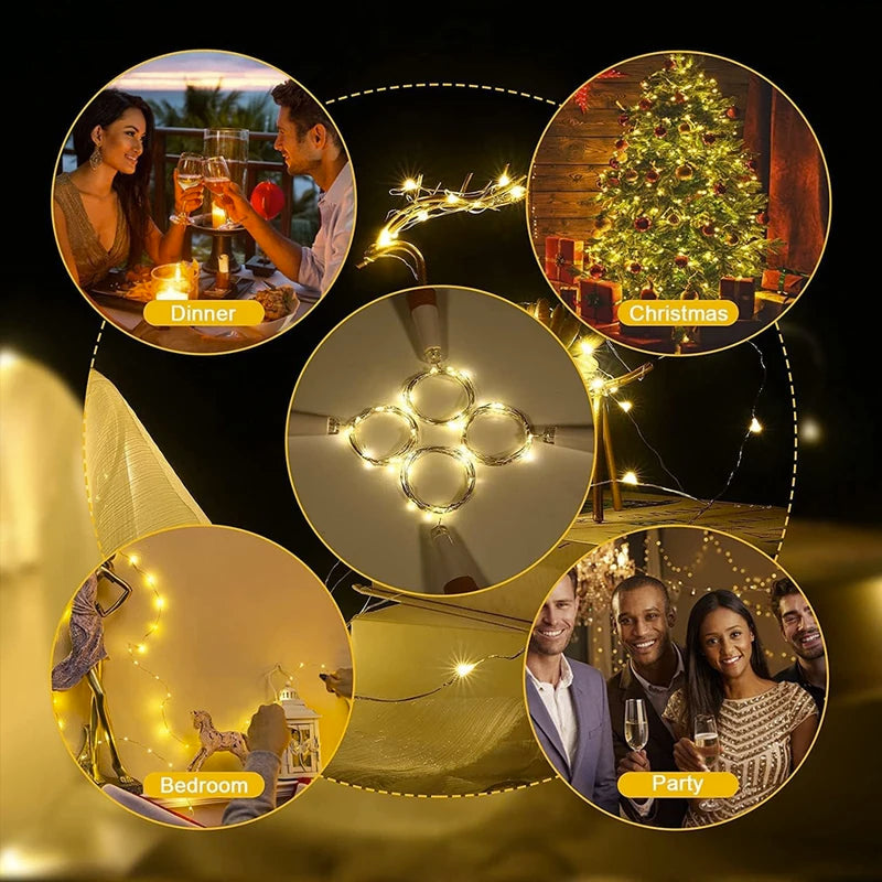 Rechargeable LED Cork Bottle String Lights for Home Party Wedding Christmas