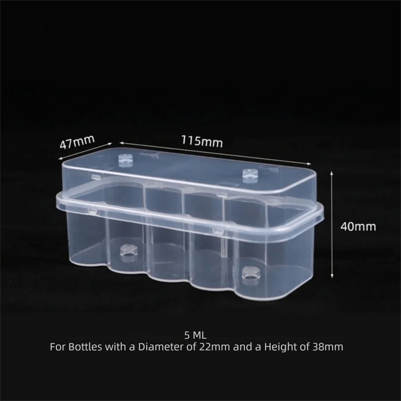 Stackable Plastic Vial Storage Case for Freezer & Refrigerator – 3/5/7/10mL, Multi-Slot, Clear