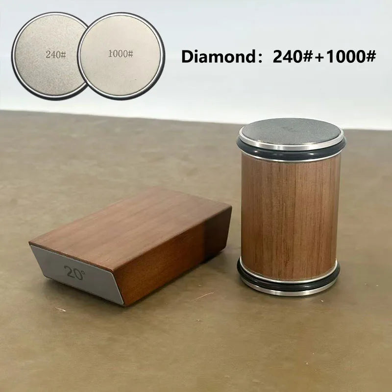 Knife Sharpener Kit with Magnetic Holder & Diamond Stone - 15° & 20° Angles