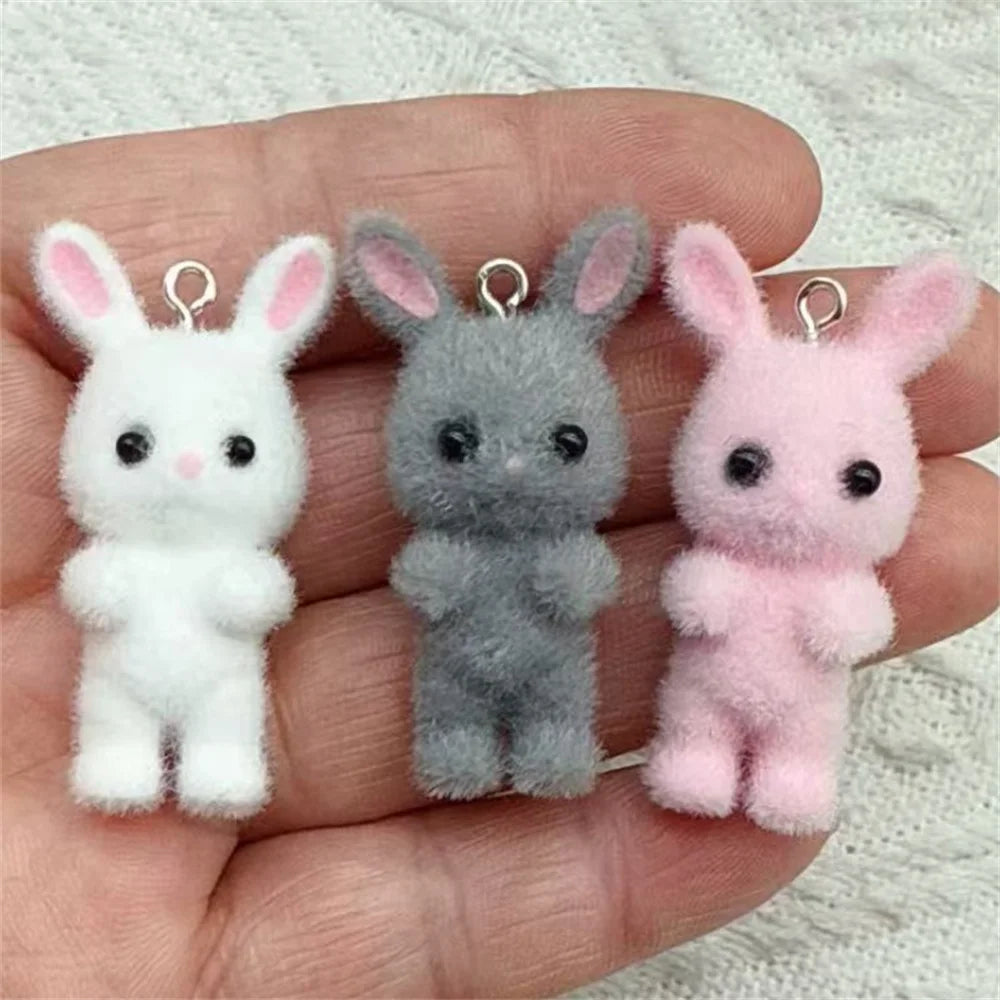 3PCS Resin Animal Charms for Jewelry Making - Rabbit Pendant DIY Accessory