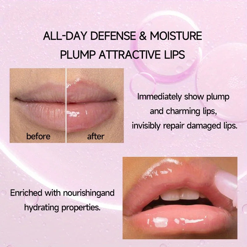 Shimmer Lip Oil Tinted for Fuller Lips Collagen Lip Gloss Moisturizing Lip Enhancer