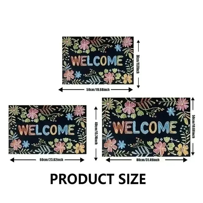 Outdoor Welcome Door Mat - Retro Camping Car Pine Tree Design for Indoor & Outdoor Use