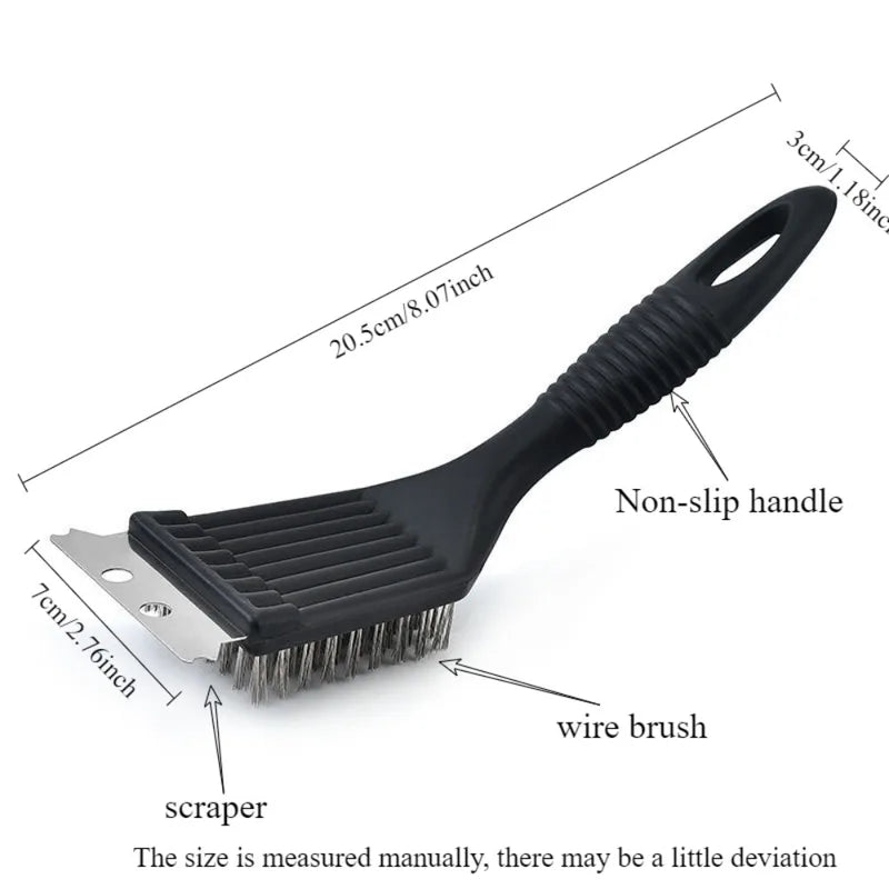 8-Inch Heavy Duty Stainless Steel Grill Brush for Outdoor Cooking Cleaning