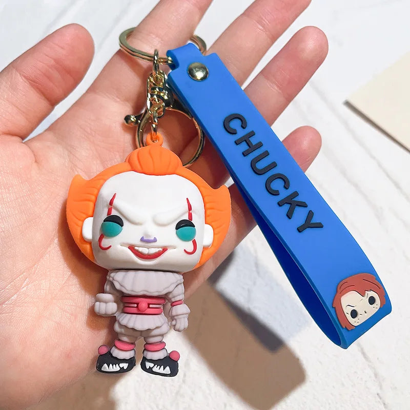 Horror Movie Killer Characters Keychain - Halloween Party Gift Accessory