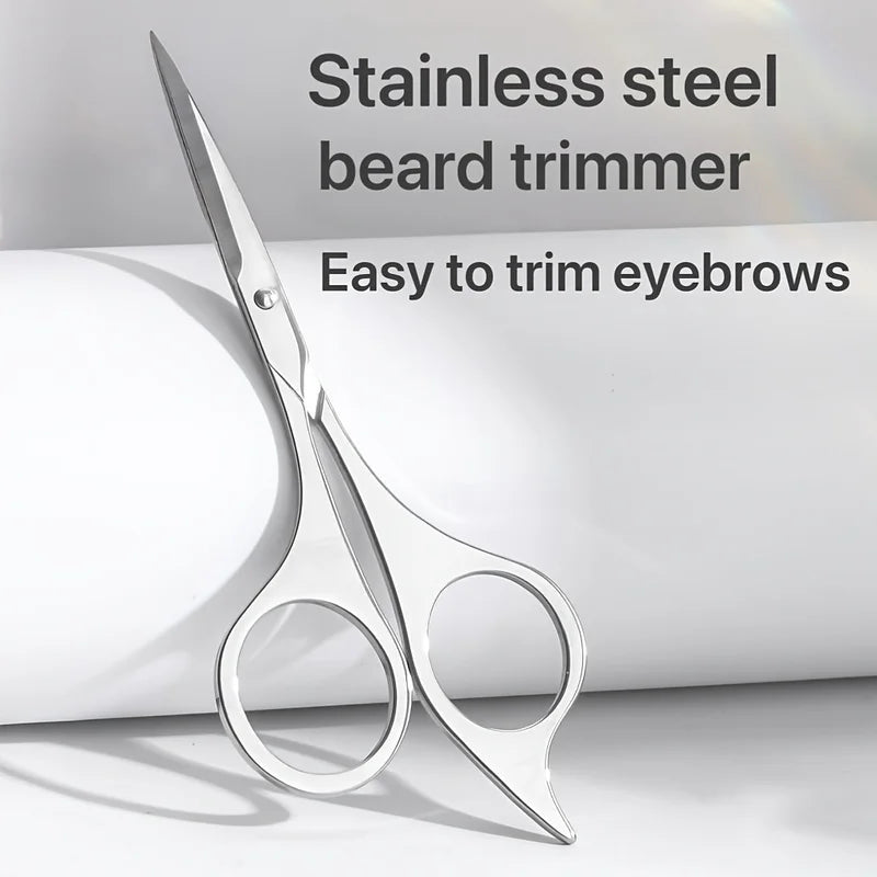 Stainless Steel Pointed Beard & Eyebrow Scissors - Sharp Makeup & Haircut Tools