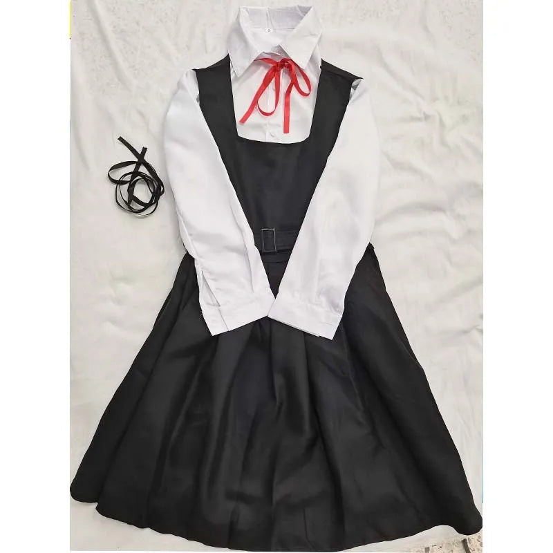 Mitaka Asa Cosplay Costume Set with Dress, Necktie, Socks & Belt Halloween
