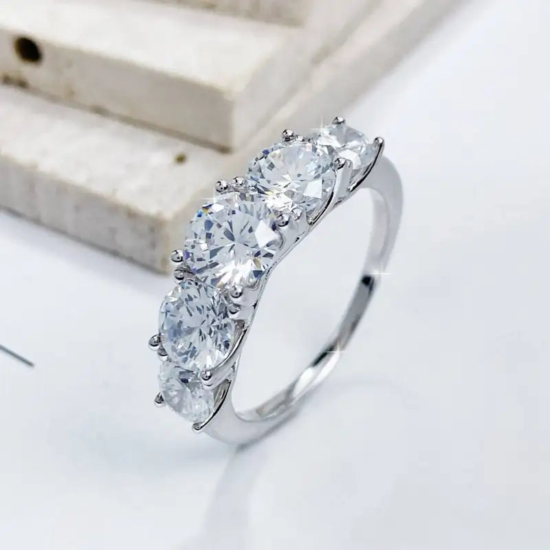 3.6CT Moissanite Wedding Ring Set for Women Sterling Silver Jewelry