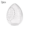 Travel Cosmetic Sponge Box Organizer Portable Egg-Shaped Plastic Case Pink White