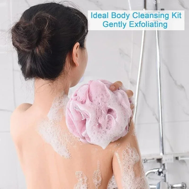 Large Bath Loofah Set - Soft Mesh Body Scrubber for Shower and Body Cleaning