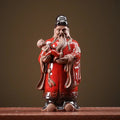 Ceramic Lucky Ornament - Fortune and Longevity Chinese Home Decor Gift