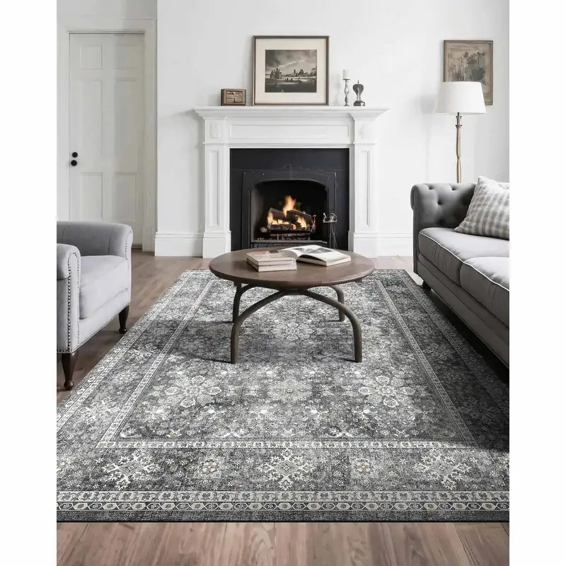 Large Washable Non-Slip Indoor Area Rug - Soft Tear-Resistant Carpet for Bedroom Living Room Kids Office