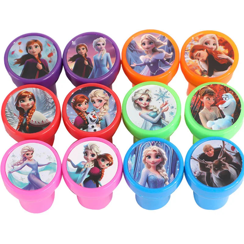12pcs Disney Frozen Seal Stamps Party Favors Girls Anna Elsa Princess Birthday Gifts