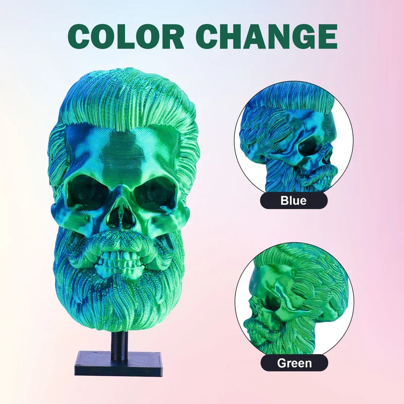 Dual Color Silk PLA Filament for 3D Printing - Color Changing, 1.75mm