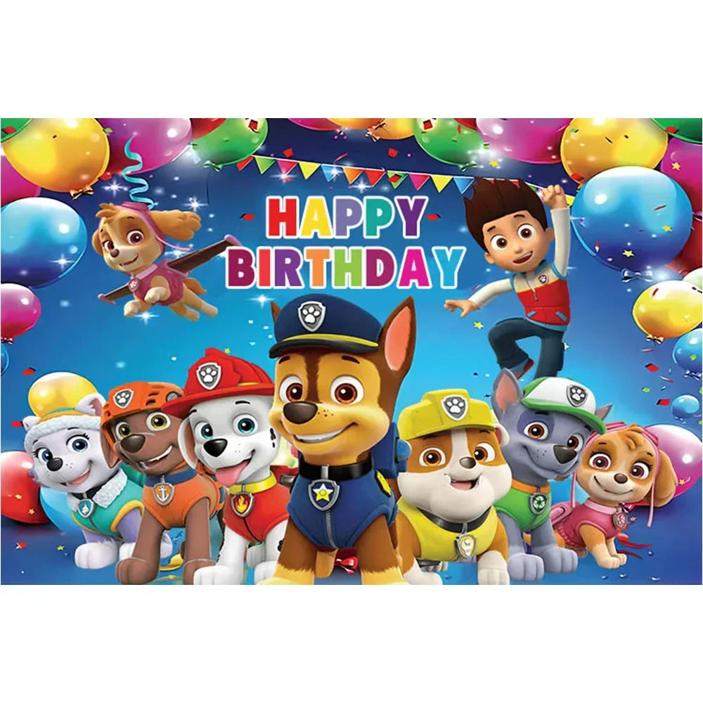 Paw Patrol Children's Birthday Party Backdrop Decorations Baby Shower Photo Background