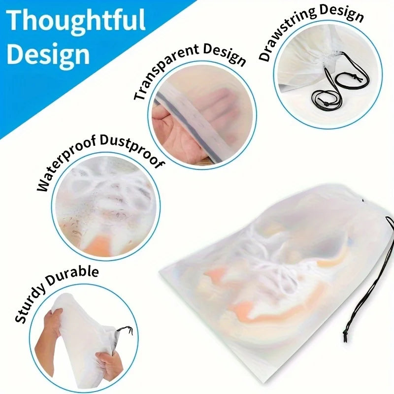 Travel Shoe Storage Set - Portable Transparent Organizer Bags for Easy Packing