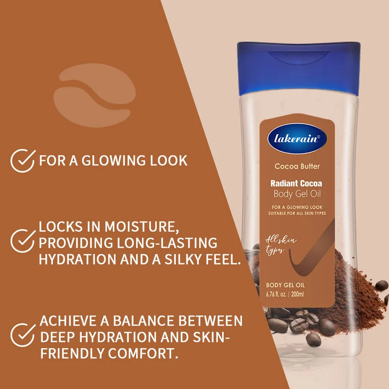 Moisturizing Cocoa Body Oil - Nourishing Gel Oil for Massage 200ml