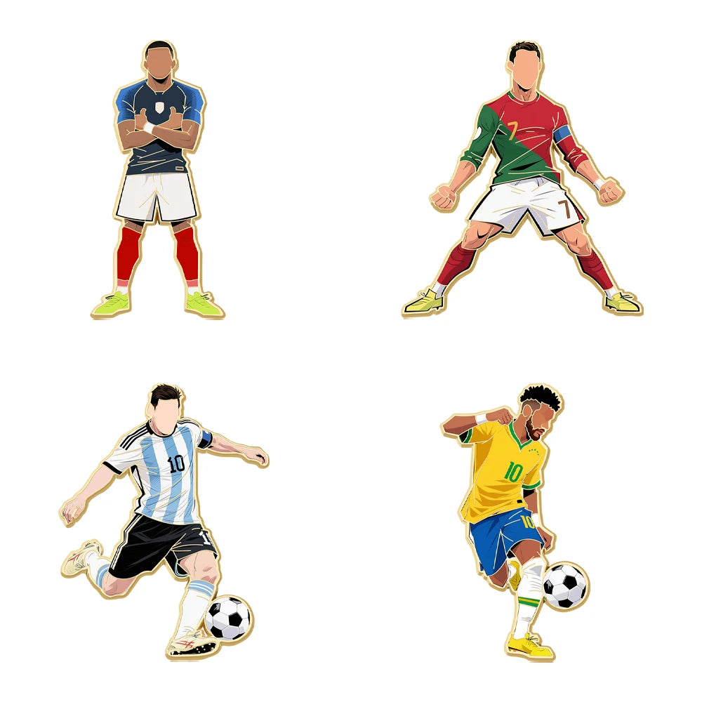 Football Player Enamel Brooch Pin - Ronaldo Goalkeeper Sports Metal Badge for Clothes