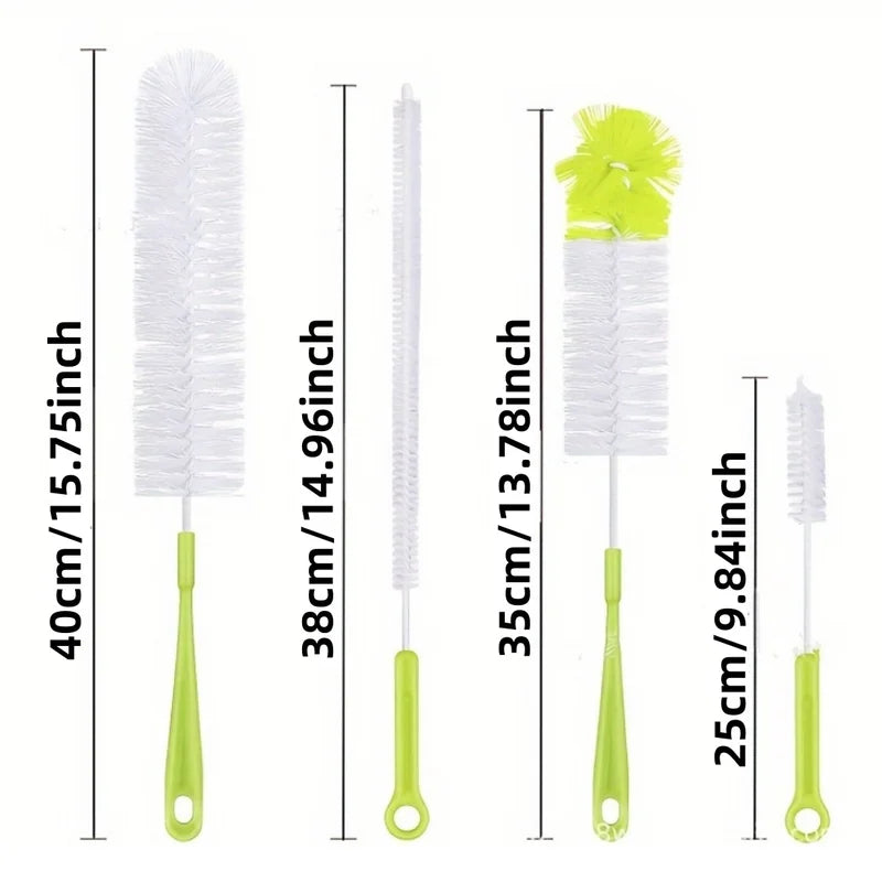 Flexible Long Handle Cleaning Brush Set for Bottles, Cups, Mugs - Household Kitchen Cleaning