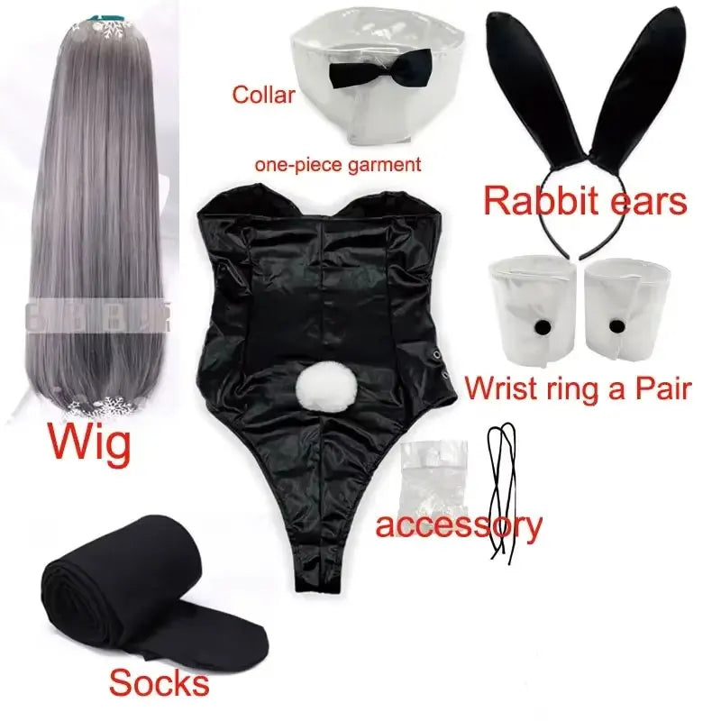 Bunny Girl Sakurajima Mai Cosplay Costume with Stockings & High Heels for Girls