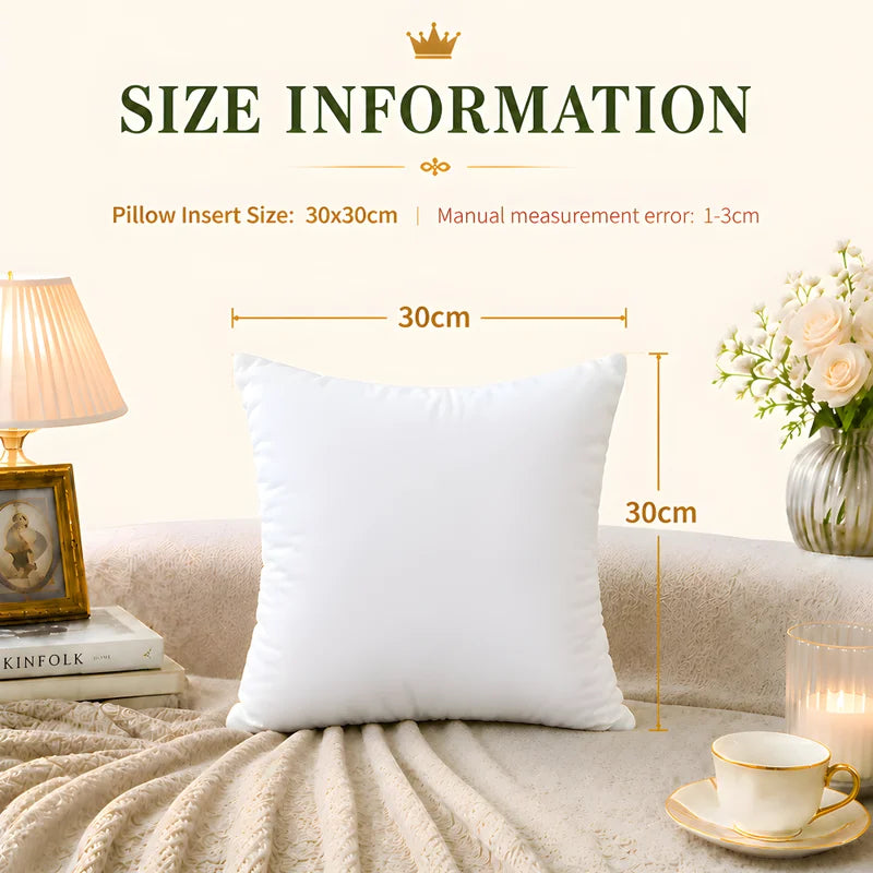 Square Pillow Insert 30x30cm - High Resilience Cushion Core for Sofa Bed Car Seat