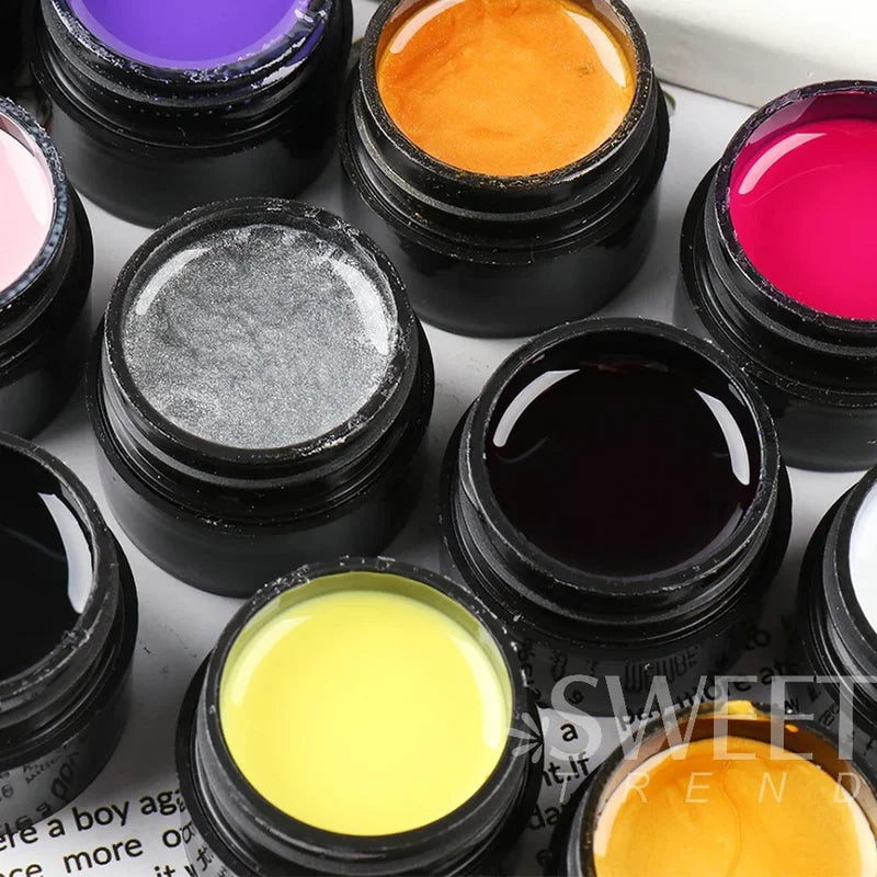 Black and White Spider Nail Drawing Gel Set – UV Semi-Permanent Web Art