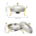 Stainless Steel Food Warmer with Alcohol Burner - 2.5L Buffet Chafing Dish for Catering & Parties