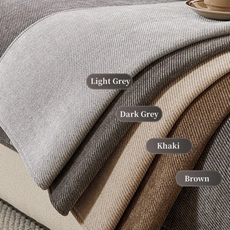 Minimalist Twill Chenille Sofa Cover Slipcover for All Seasons Living Room Furniture