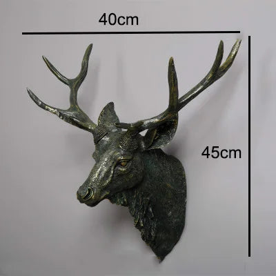 Faux Deer Head Wall Decor - 17 Inch Animal Head Wall Art Handmade Rustic Farmhouse Accent