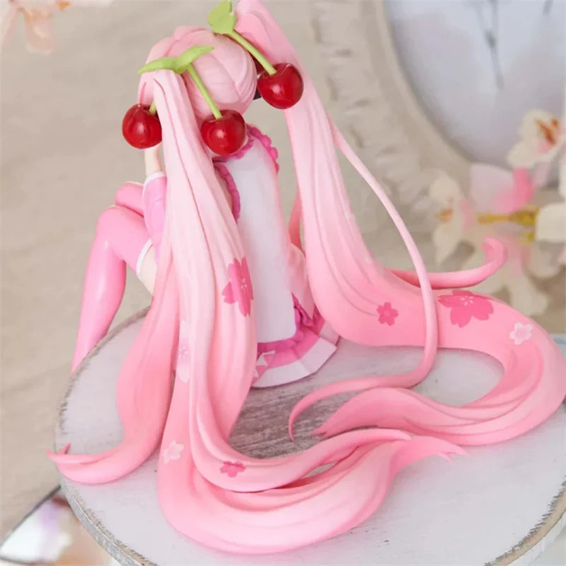 Hatsune Miku Anime Action Figure Toy - Pink Cherry Dress PVC Model for Kids & Collectors