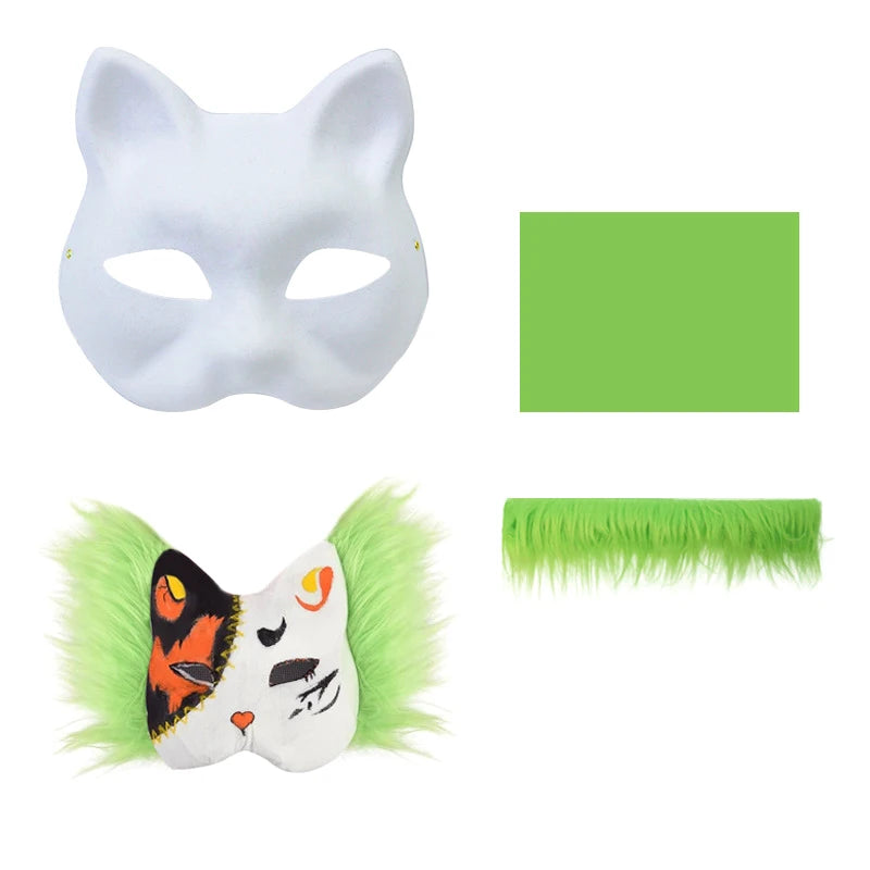 DIY Animal Half Face Mask Kit for Kids & Adults - Creative Handcraft Set