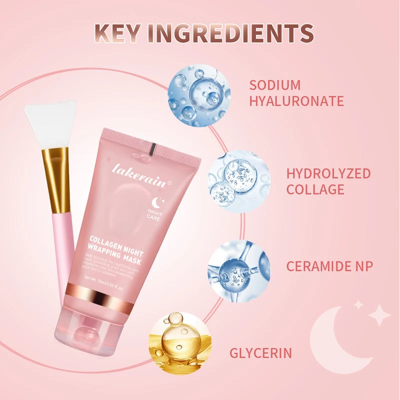 Collagen Wrapping Mask Set with Brush - Rejuvenate & Hydrate Skin