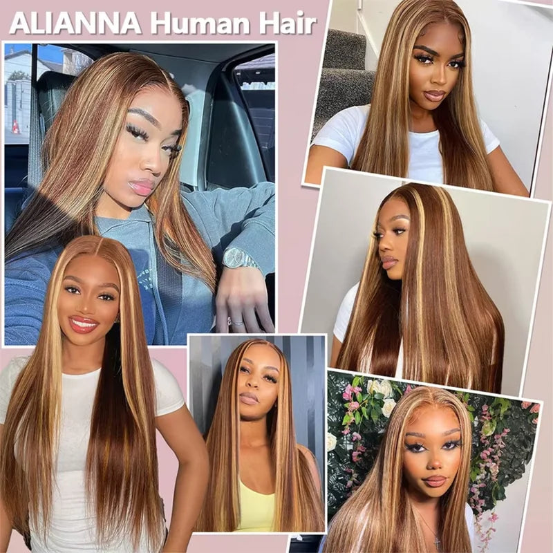 Highlight Human Hair Bundles & Weaves - 12-26 Inch Blonde Ombre, No Shedding, High Quality