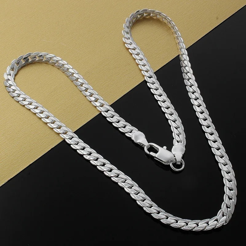 Adjustable Long Snake Chain Necklace 3.5mm Flat Stainless Steel Unisex Jewelry