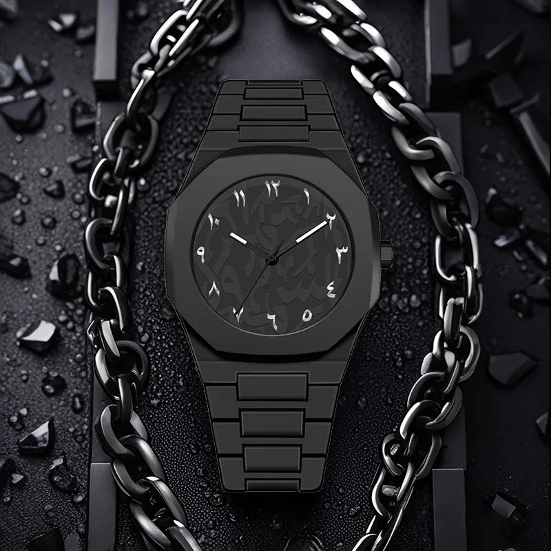 Unisex Middle Eastern Fashion Waterproof Stainless Steel Quartz Watch