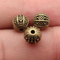 Geometric Rhombus Pattern Spherical Beads Set - 8.1x8x7.9mm 3 Colors