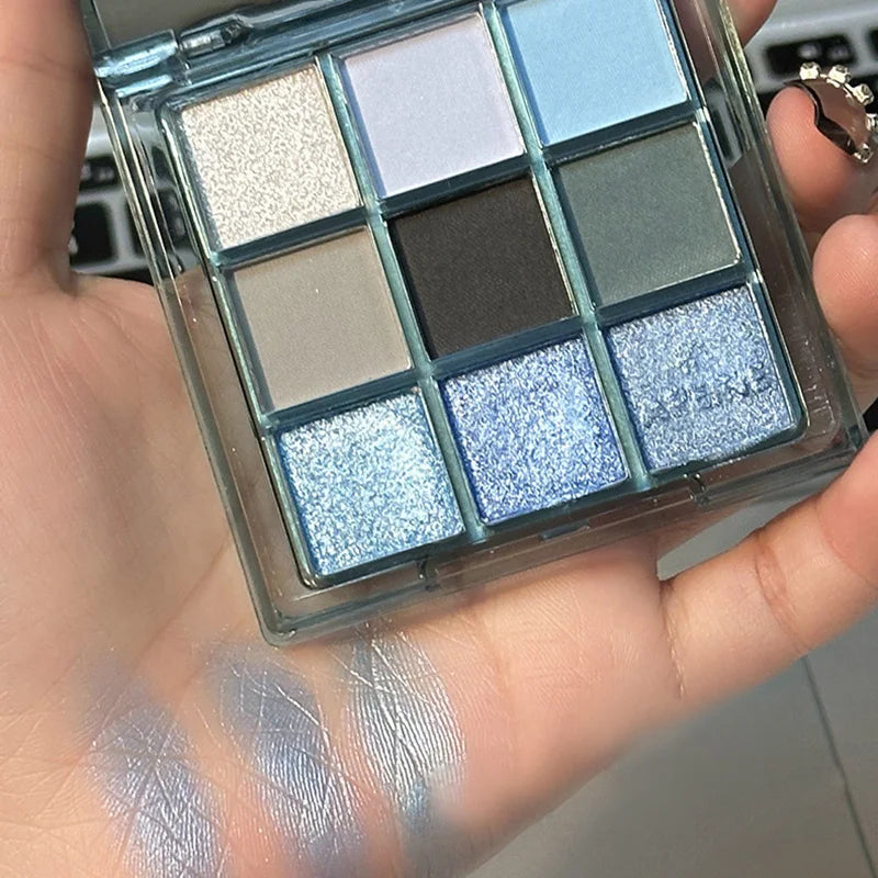 9-Color Eye Shadow Palette - Vibrant Waterproof Makeup for Festivals